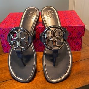 Brand New Tory Miller Sandals in Navy Metal